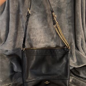Coach Black Crossbody Bag with Gold Chain